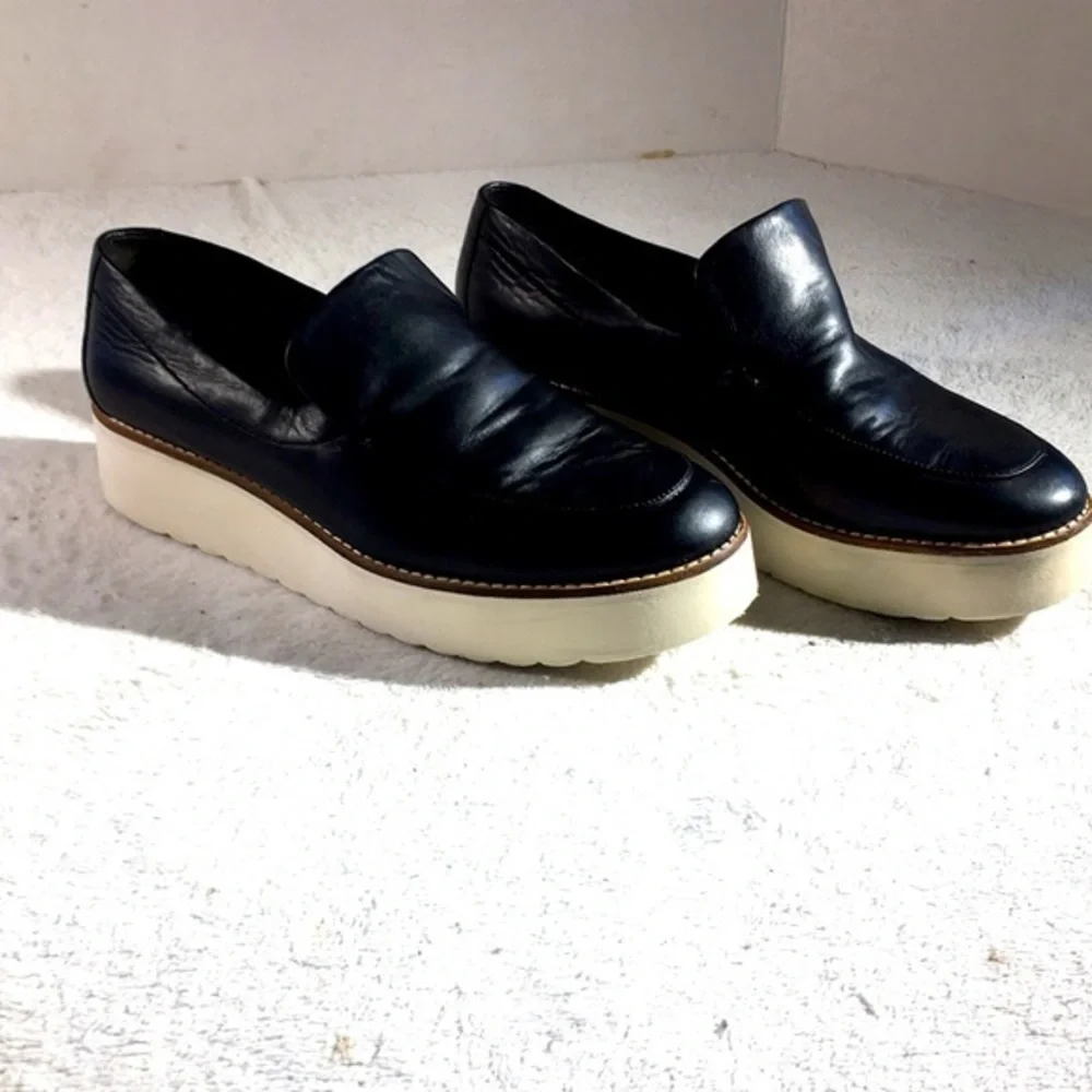 Vince Zeta Black Women’s Leather Platform Loafers